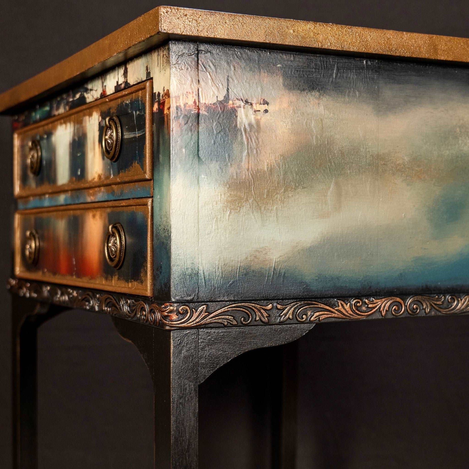 Vintage Decoupage Side Table