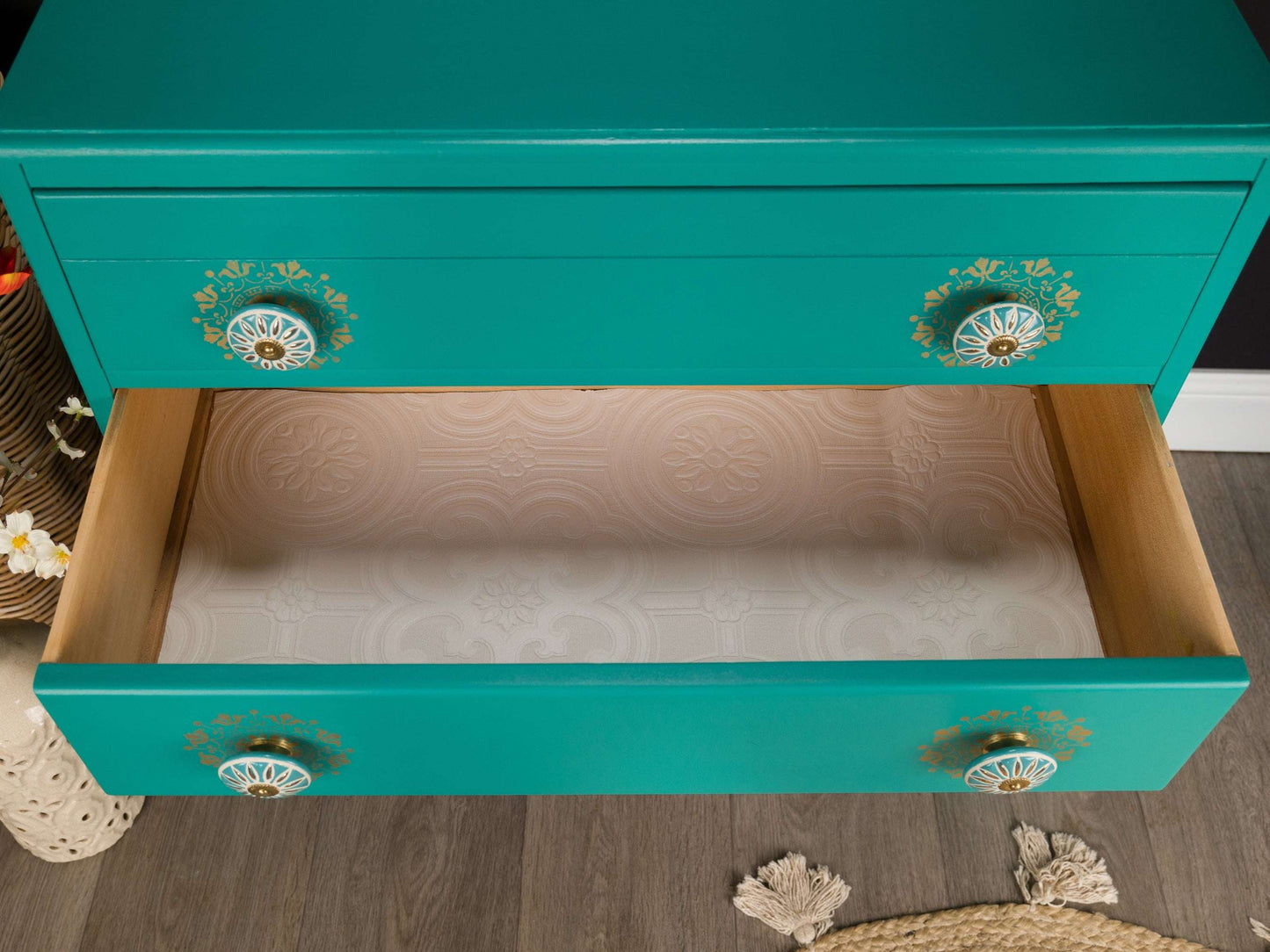 Vintage Upcycled MCM Mid Century Lebus Chest of Drawers
