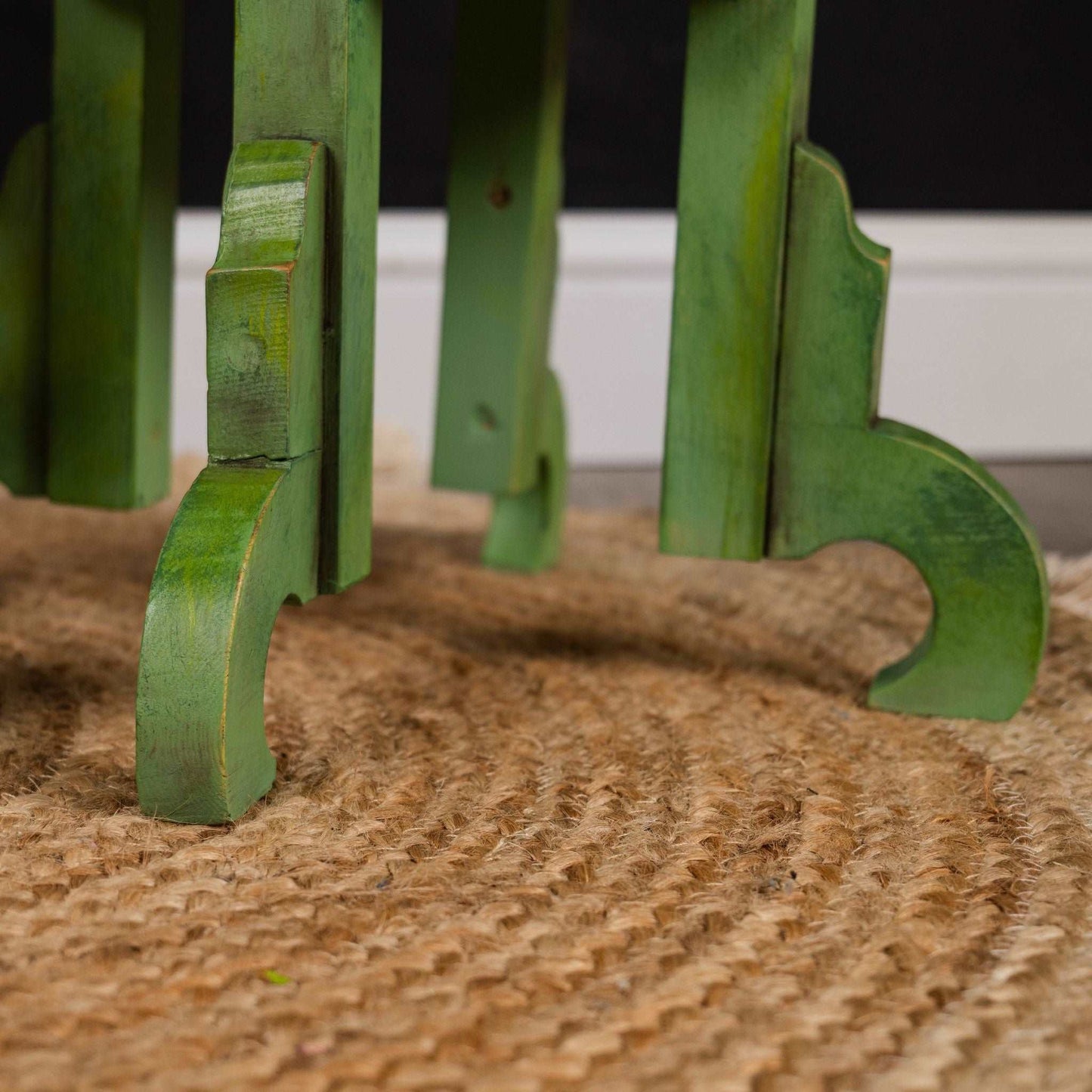 Rustic Green Plant Table Side Table