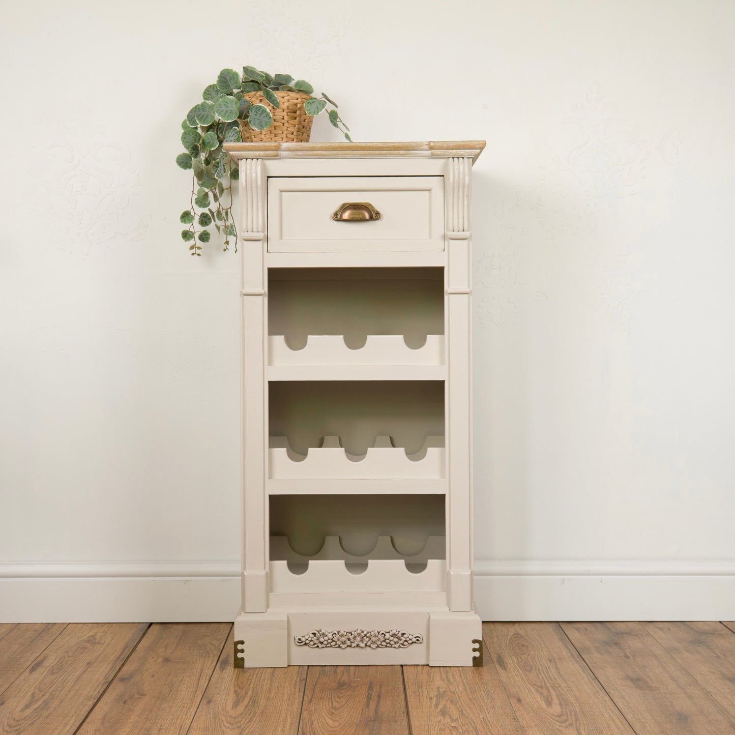 Upcycled Vintage Wine Rack Cabinet | Neutral Café Style Painted Furniture