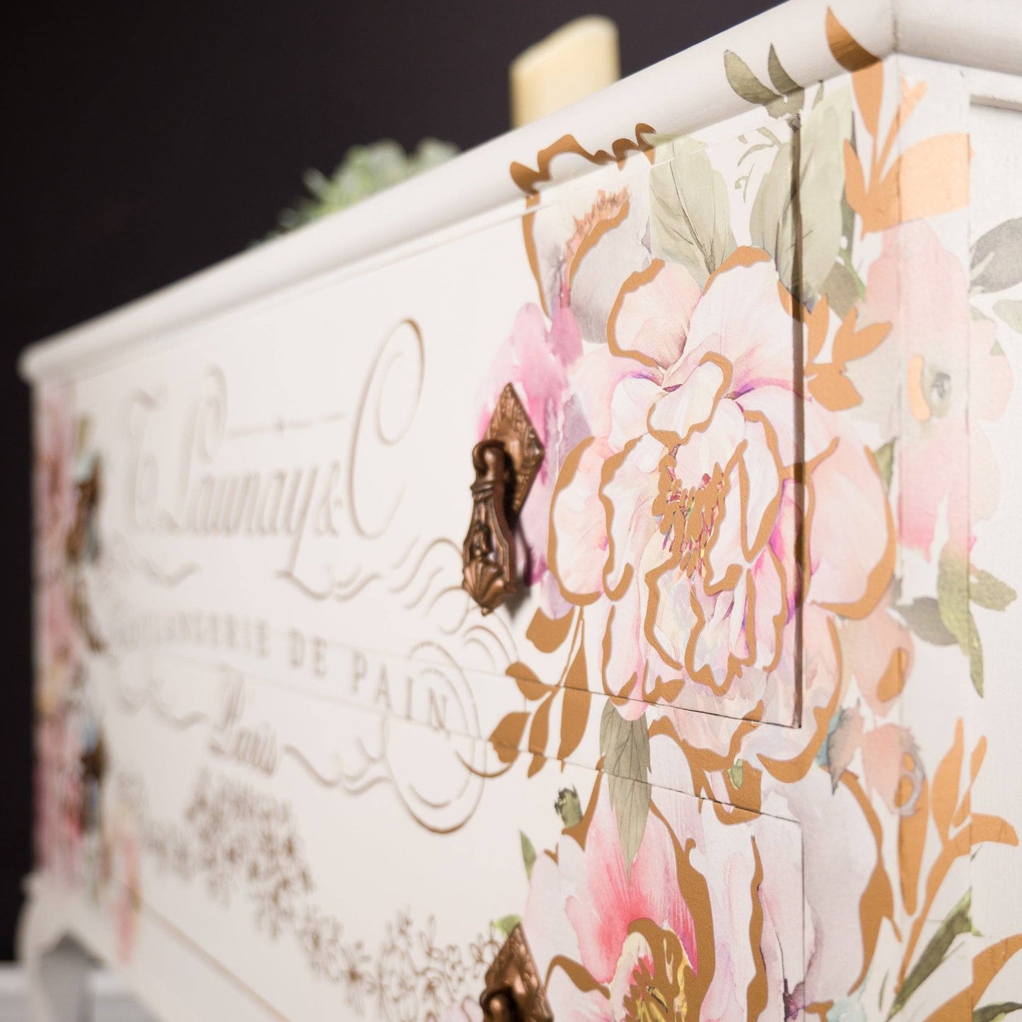Vintage Upcycled White Chest of Drawers