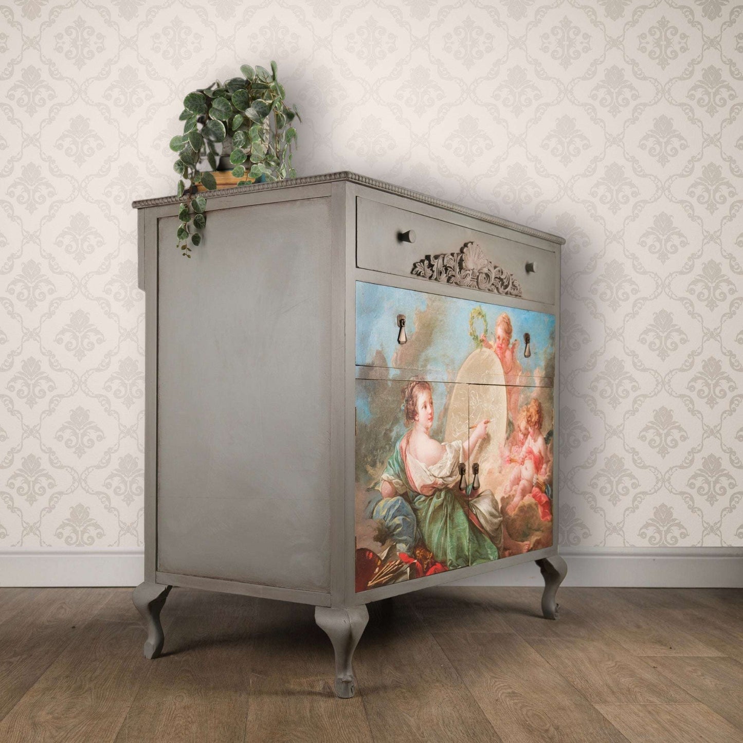 Vintage Upcycled Decoupage Cabinet