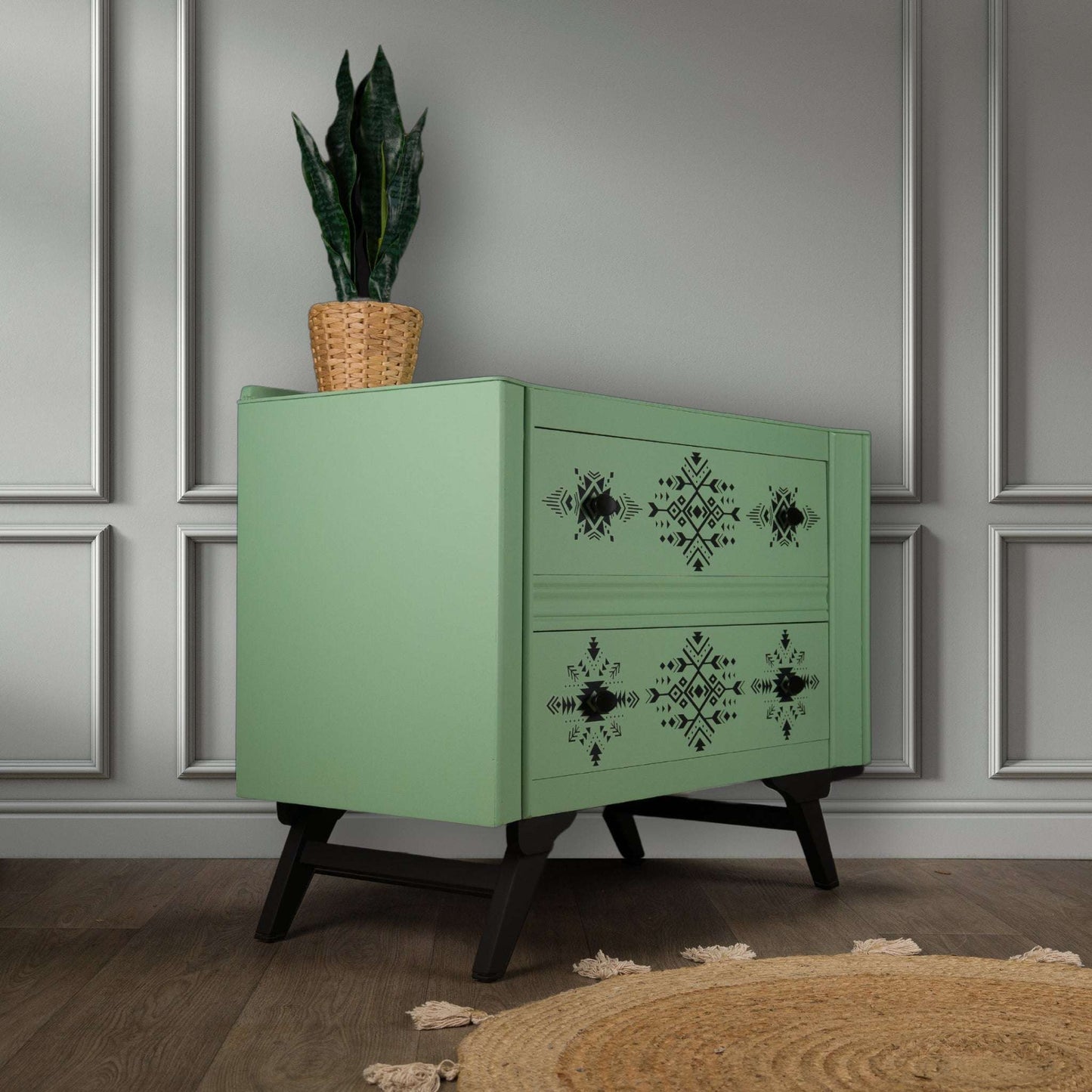 Vintage Upcycled MCM Mid Century Chest of Drawers