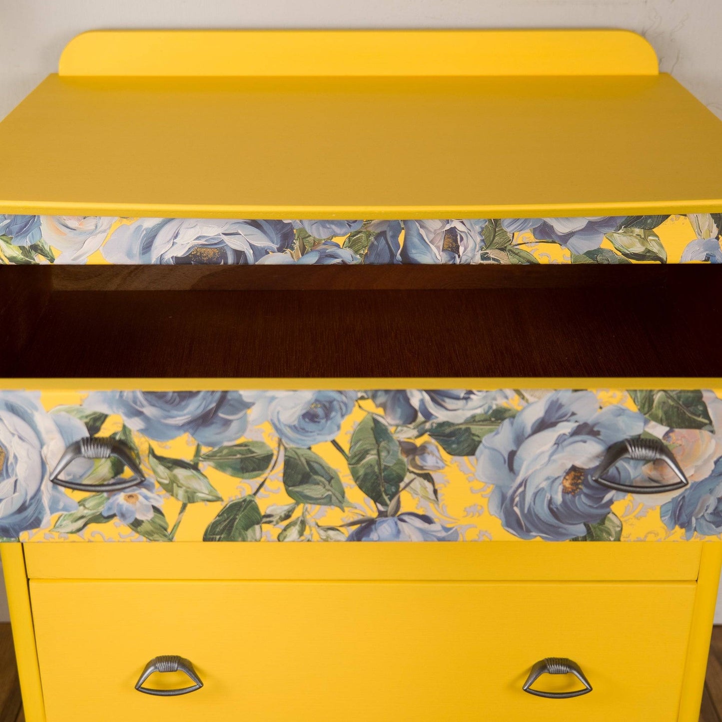 Vintage Upcycled Lebus Small Yellow Chest of Drawers