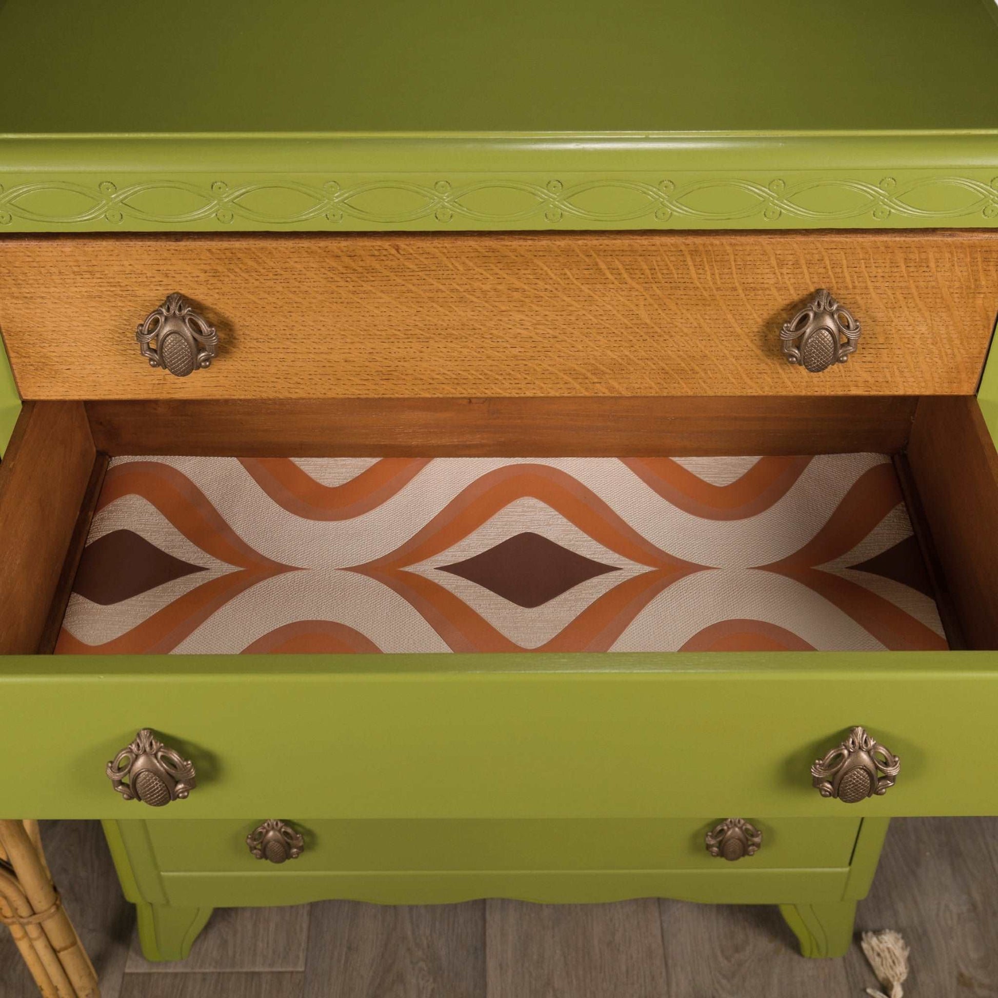 Vintage MCM Green Painted Lebus Chest of Drawers