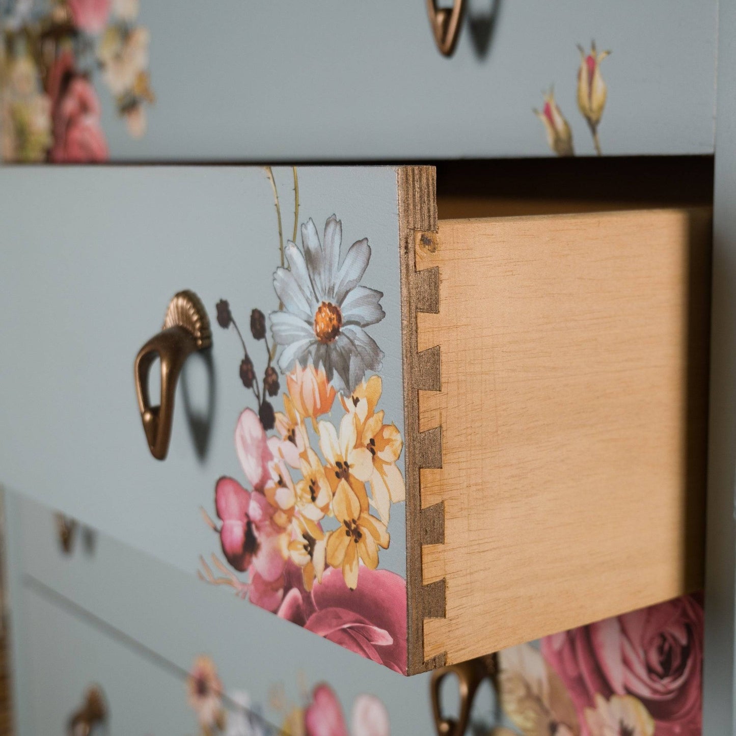Vintage Upcycled B&E Oak Chest of Drawers
