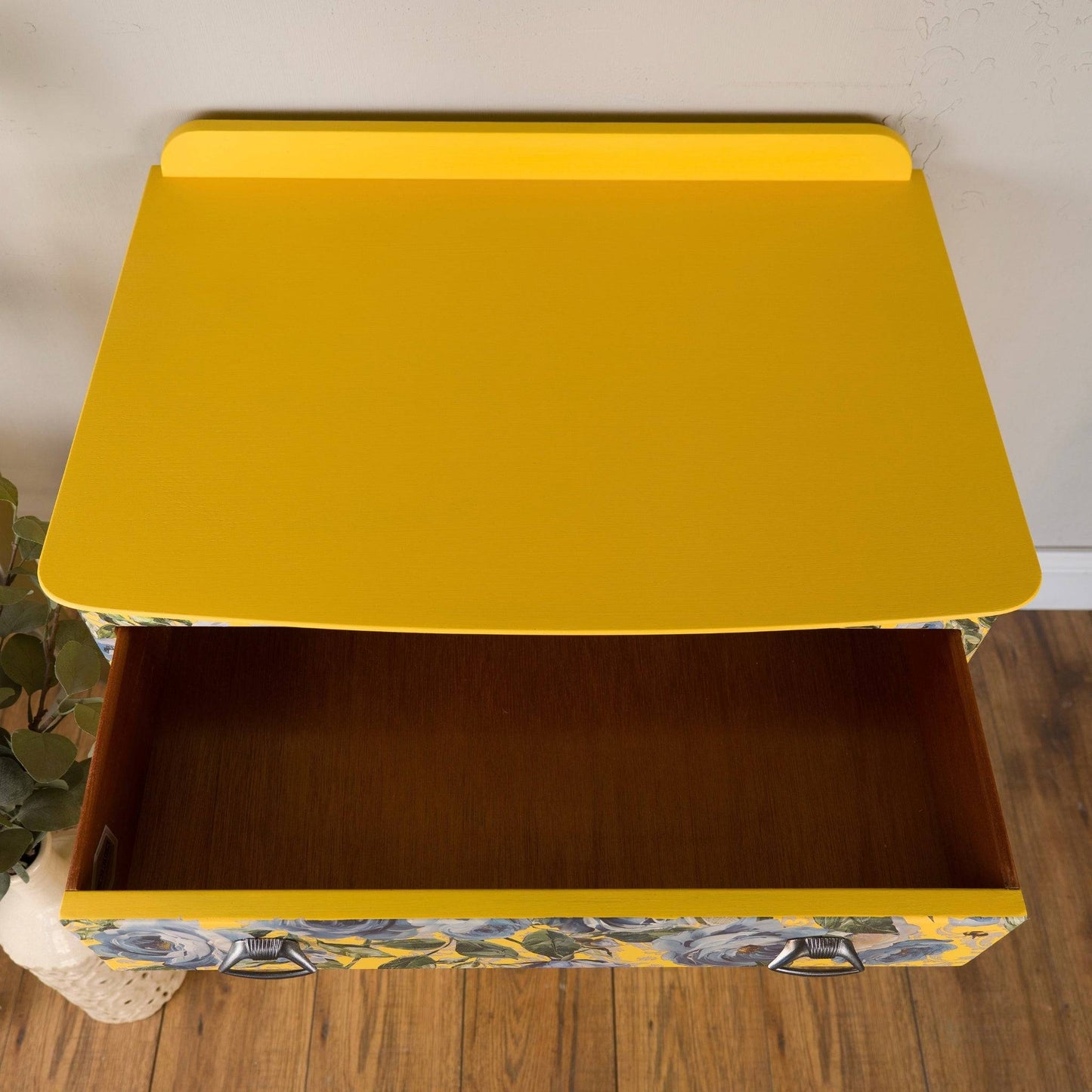 Vintage Upcycled Lebus Small Yellow Chest of Drawers