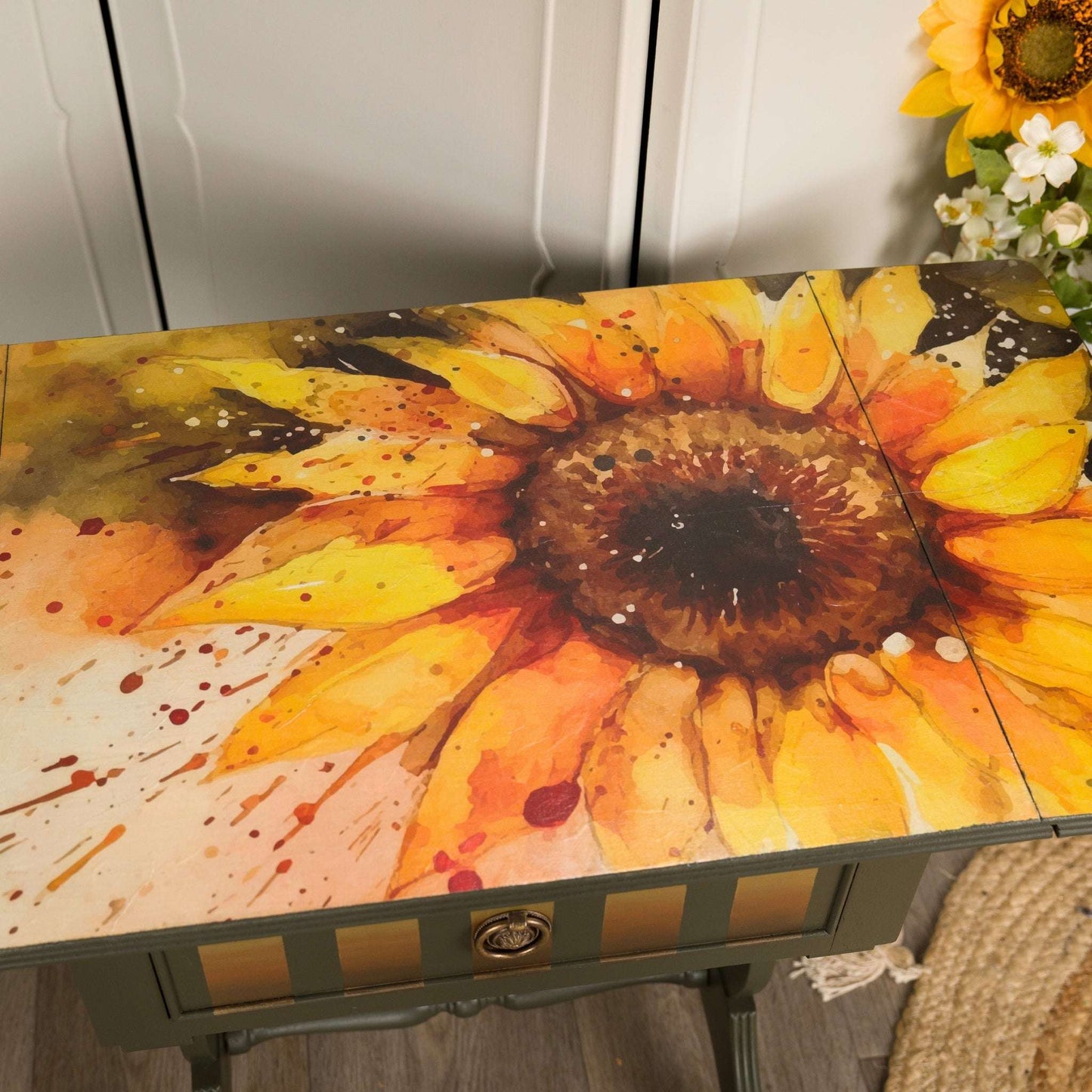 Upcycled Regency Style Drop Leaf Side Table