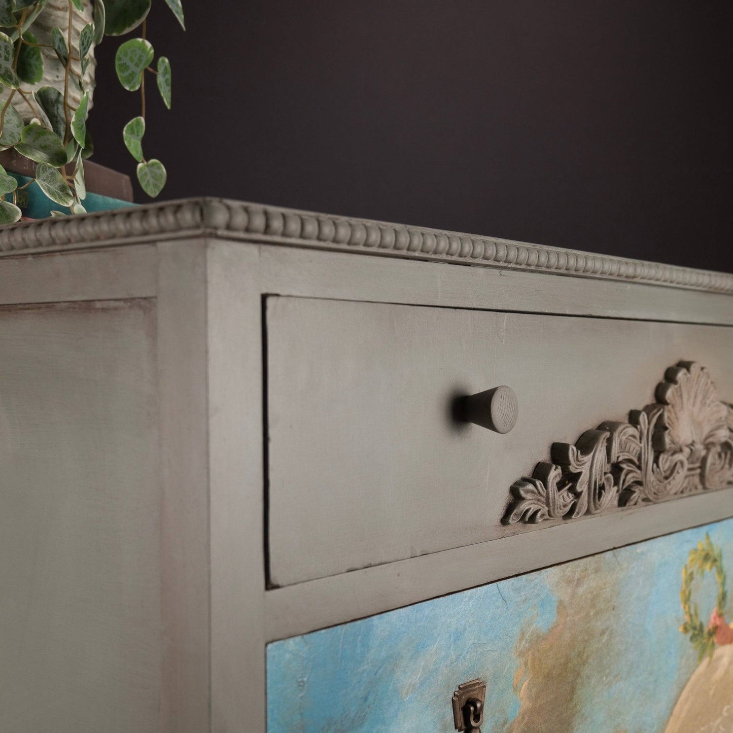 Vintage Upcycled Decoupage Cabinet