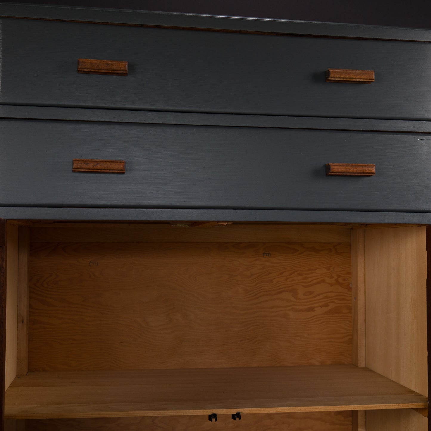 Upcycled Vintage Oak Veneer Utility Cabinet Linen Cabinet Tallboy