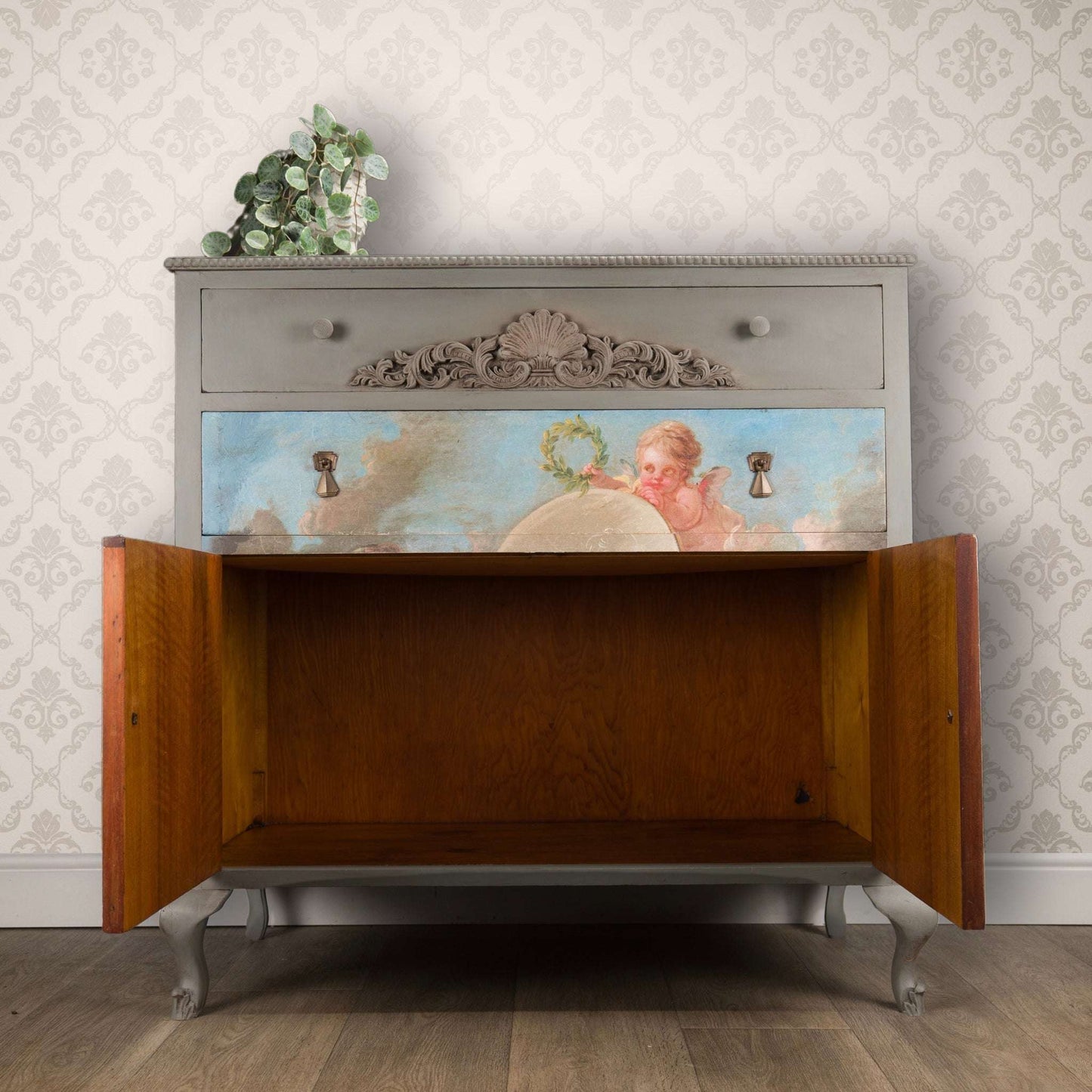 Vintage Upcycled Decoupage Cabinet