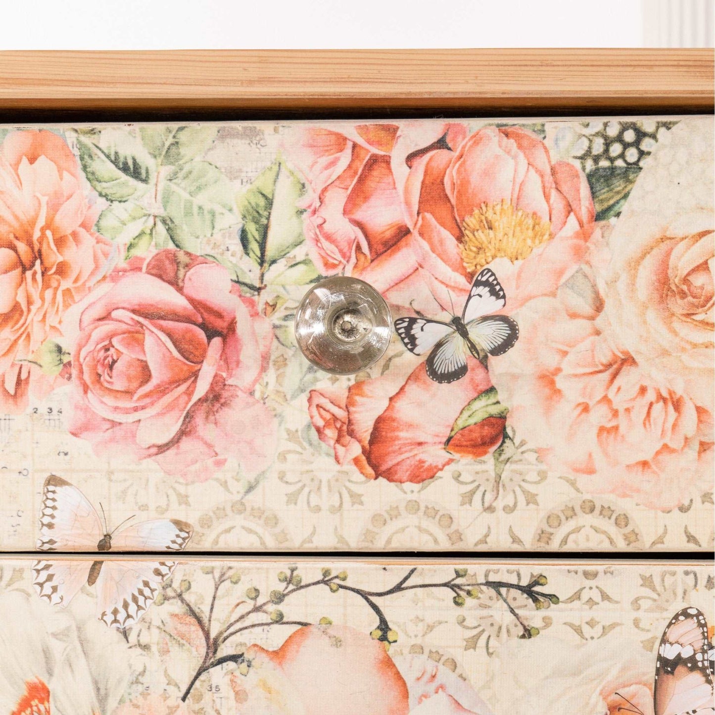 Vintage Pine Decoupage Console Table