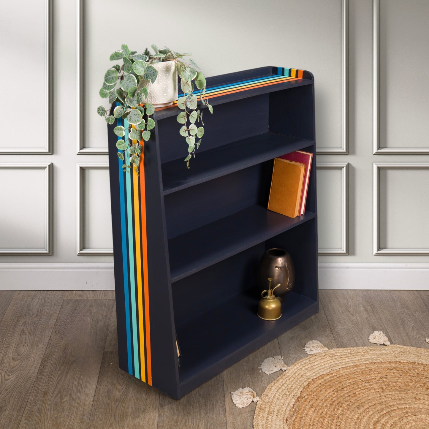 Upcycled Vintage MCM Tapered Bookcase