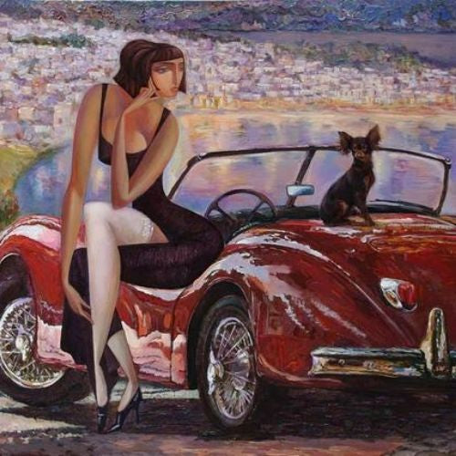 Lady in Red Car