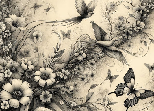 Mint by Michelle Decoupage Paper - Botanical in Black & White