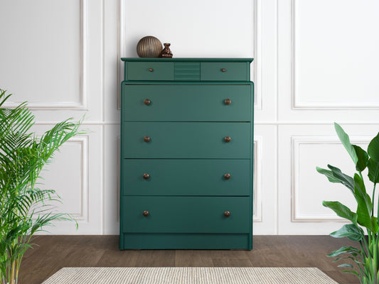 Transforming a Stag Minstrel Tallboy with Dixie Belle Silk Mineral Paint in Midnight Green