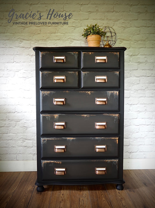 Grungy Industrial Tallboy Chest of Drawers