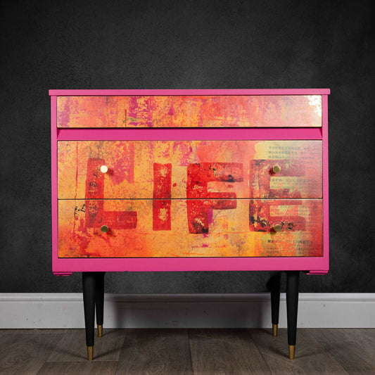 Hot Pink MCM Chest of Drawers