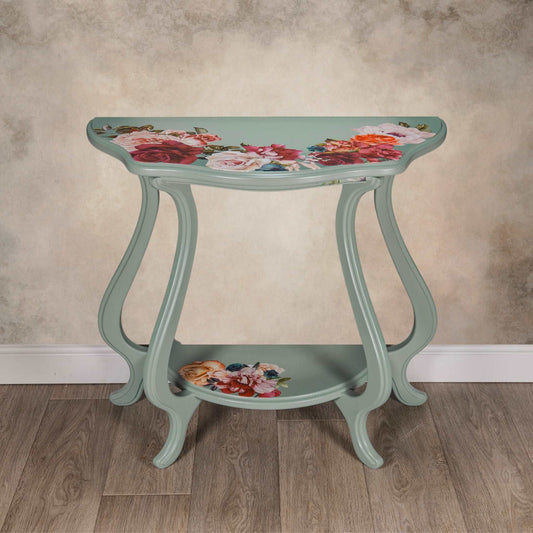 Upcycled Curvy Demi Lune Console Table