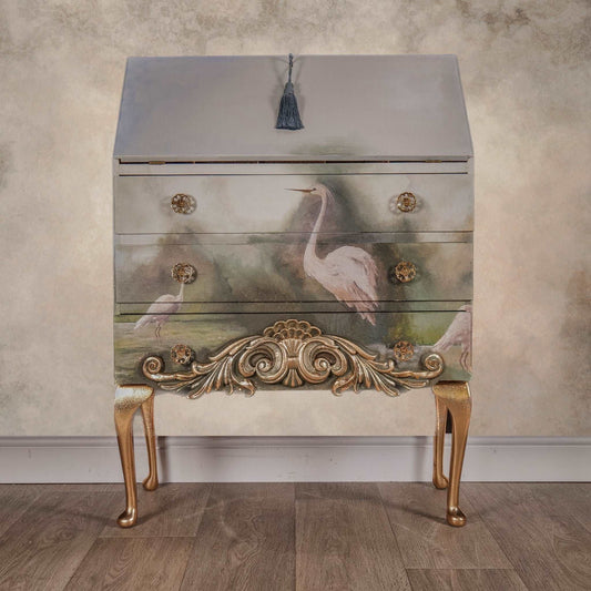Vintage Decoupage & Gold Bureau