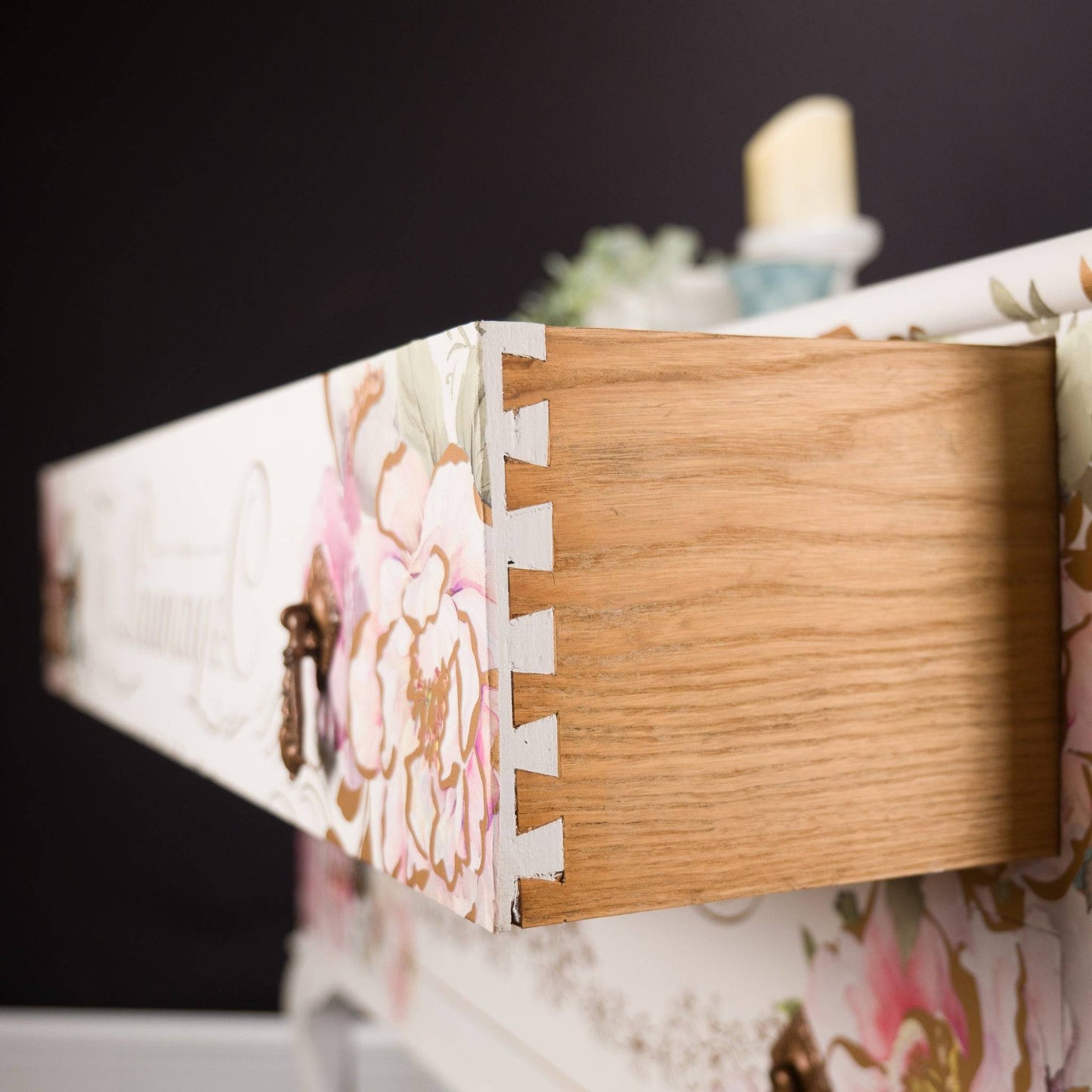 Vintage Upcycled White Chest of Drawers