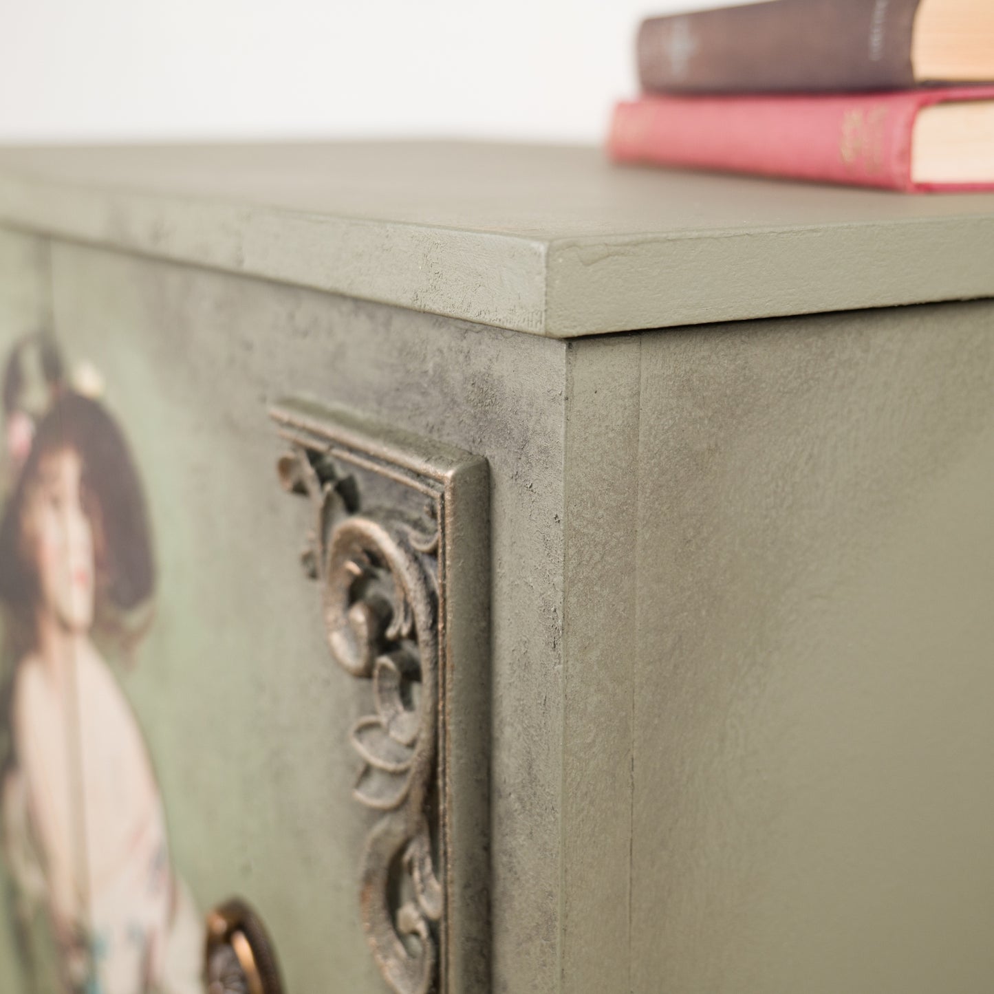 Vintage Cabinet | Hand-Painted Marion Davies Media Stand | Upcycled Furniture