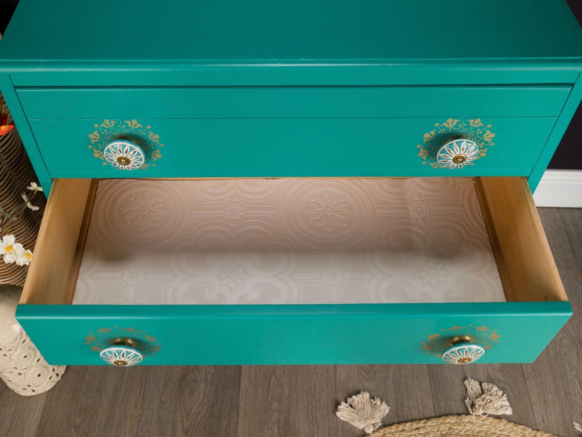 Vintage Upcycled MCM Mid Century Lebus Chest of Drawers