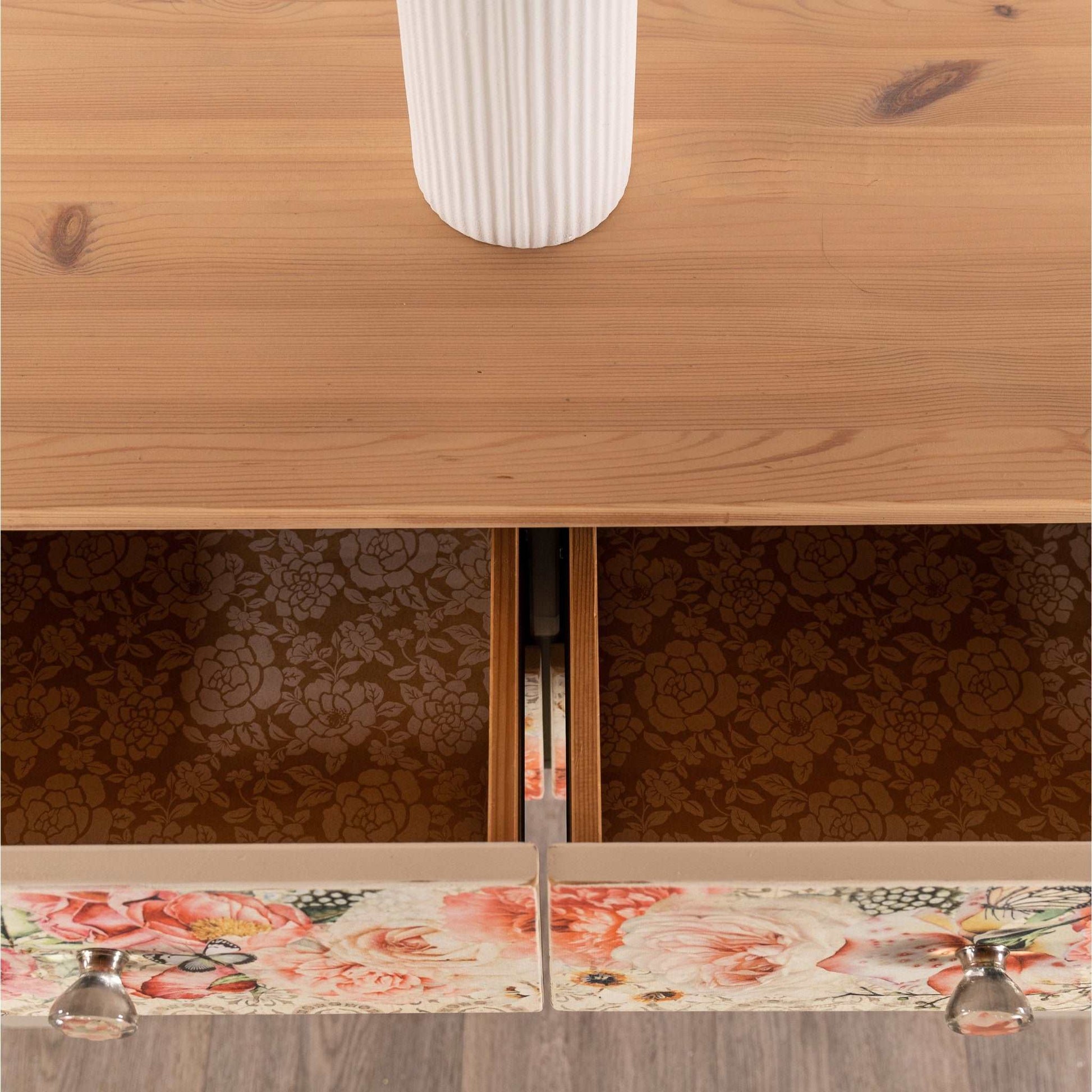 Vintage Pine Decoupage Console Table
