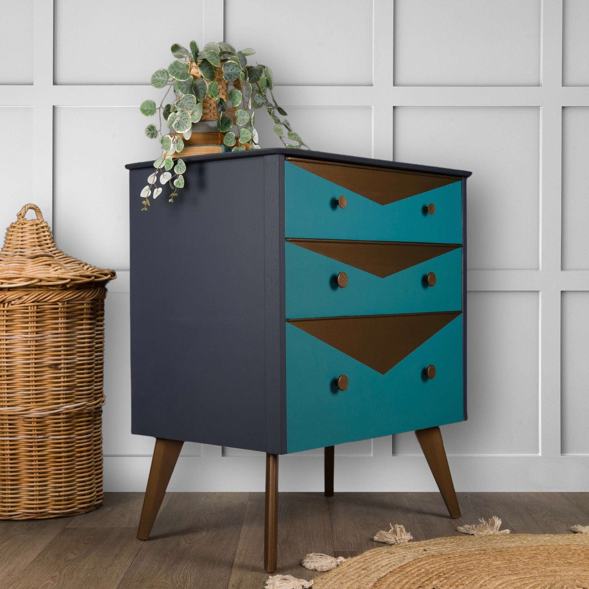 Vintage Upcycled MCM Mid Century Chest of Drawers