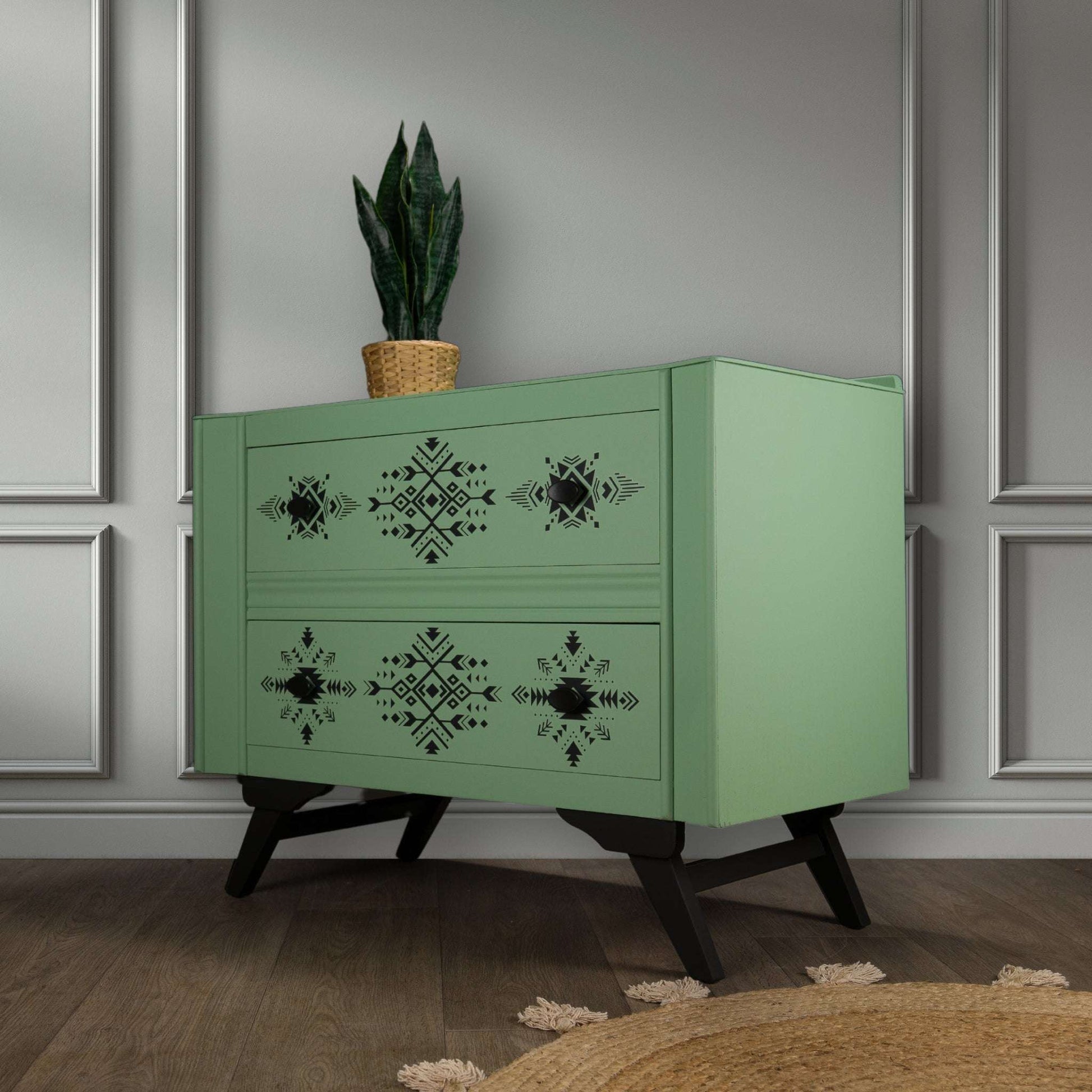 Vintage Upcycled MCM Mid Century Chest of Drawers