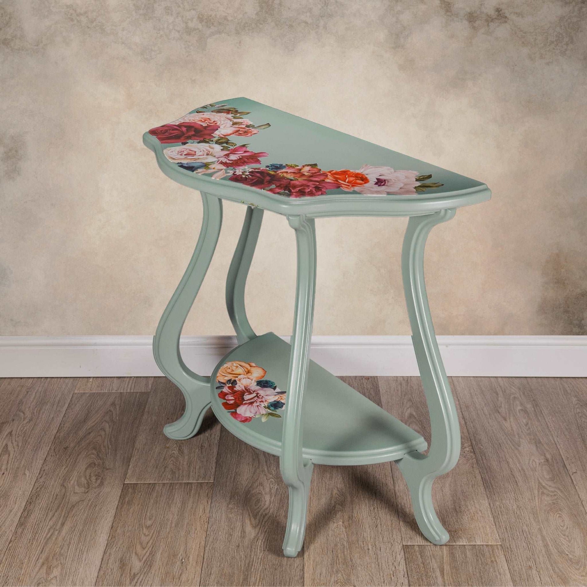 Upcycled Curvy Demi Lune Console Table