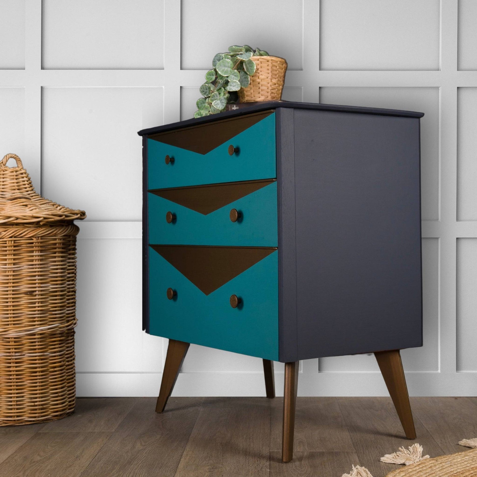 Vintage Upcycled MCM Mid Century Chest of Drawers