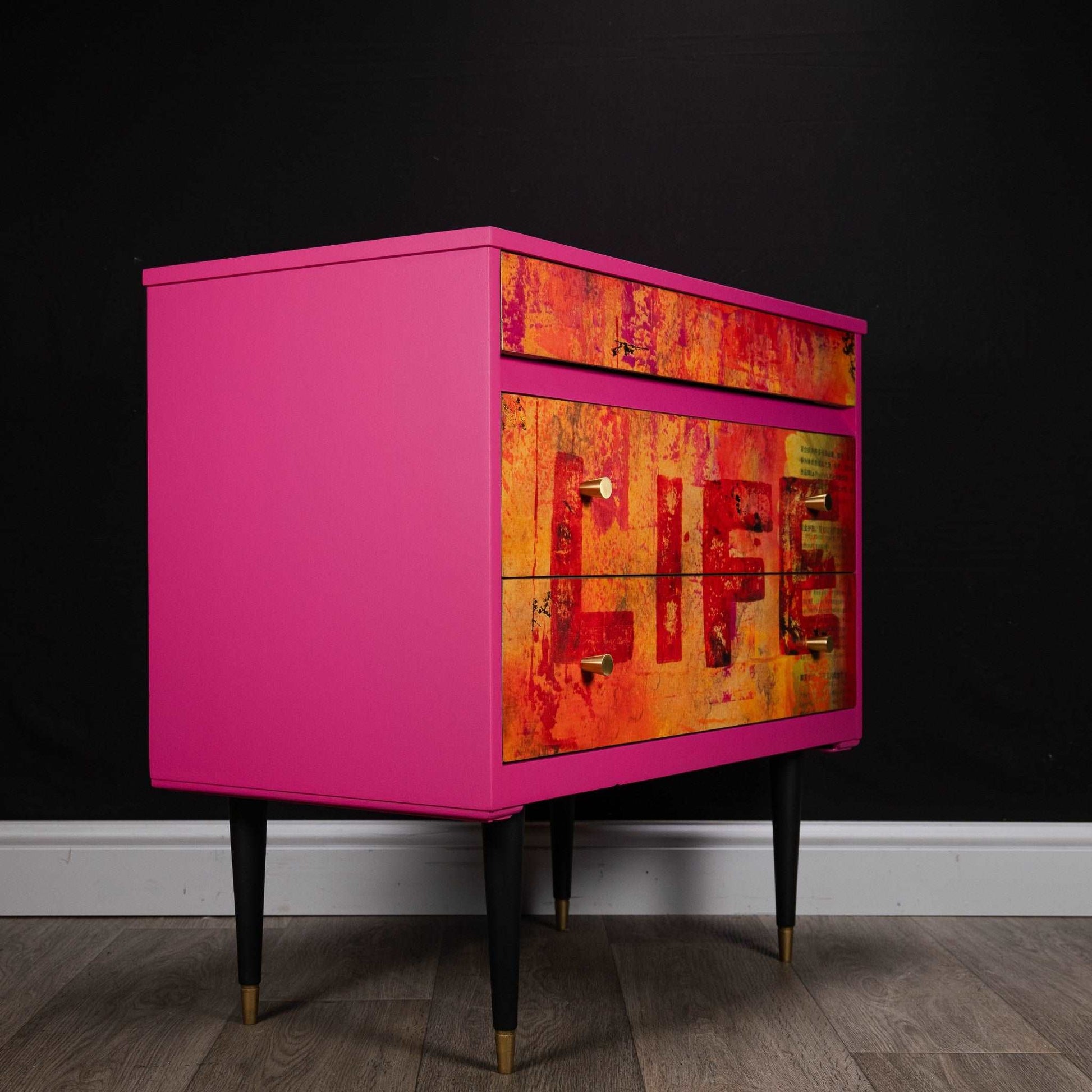 Hot Pink MCM Chest of Drawers