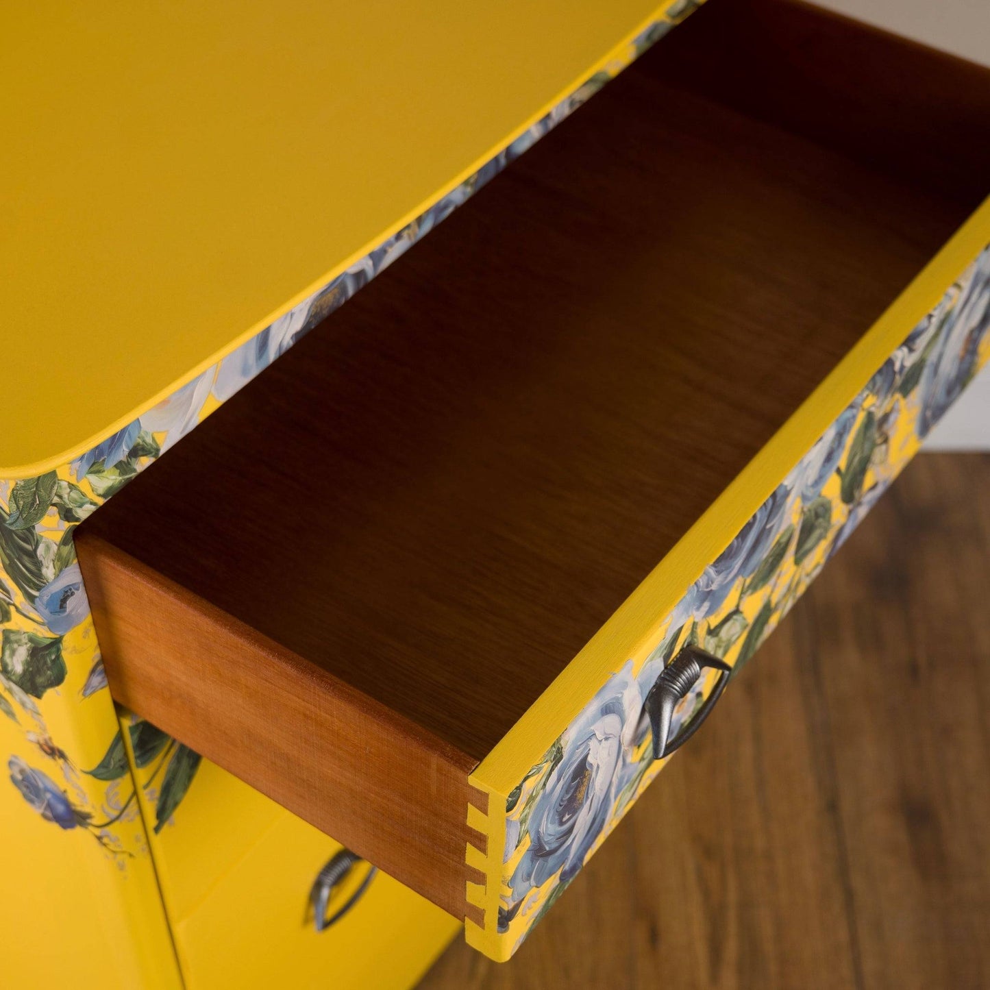Vintage Upcycled Lebus Small Yellow Chest of Drawers