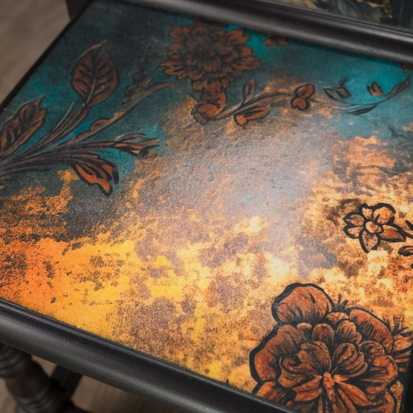 Vintage Upcycled Solid Pine Decoupaged Nesting Tables