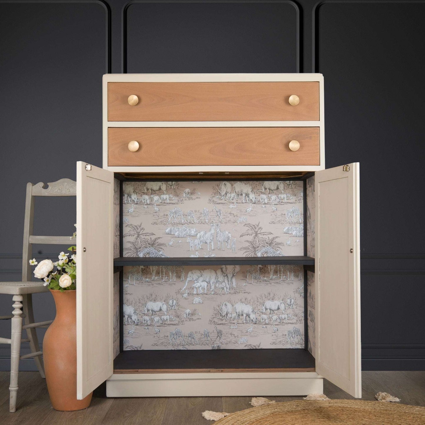 Vintage Upcycled Utility Cabinet Tallboy