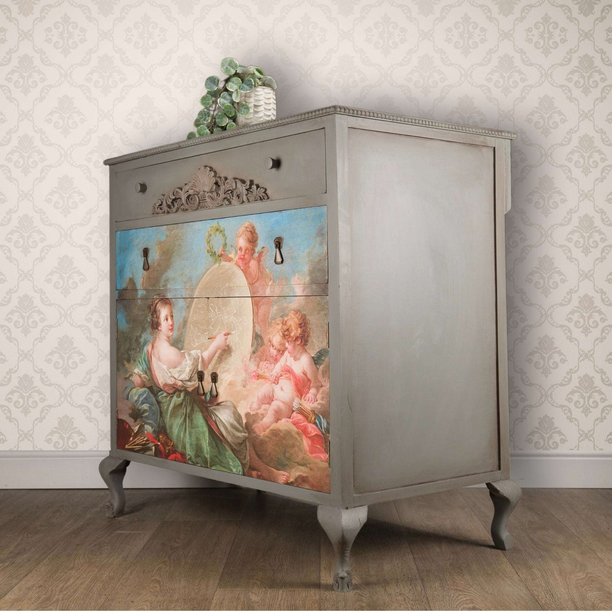 Vintage Upcycled Decoupage Cabinet