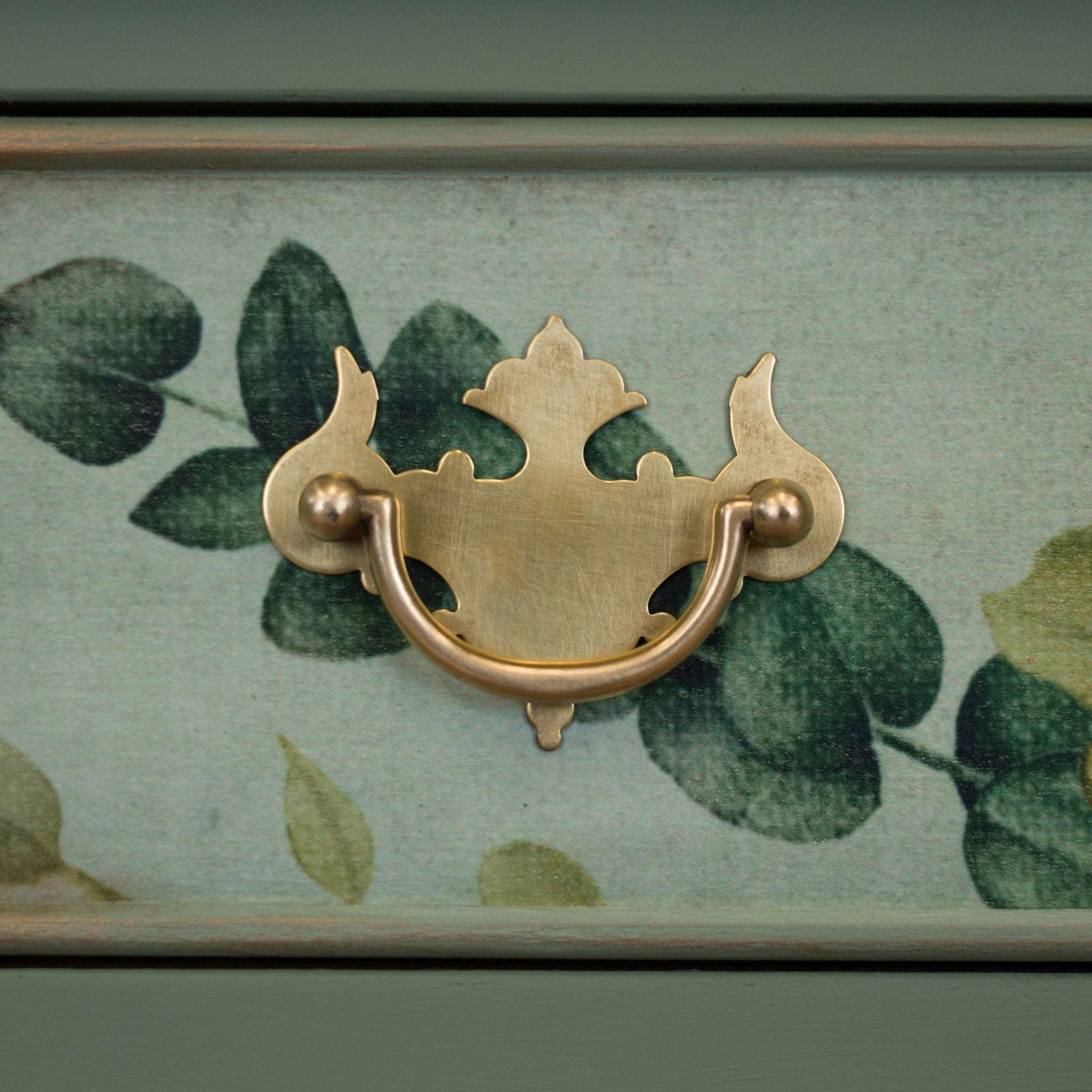 Upcycled Enchanted Woodland Green Bedside Cabinet | Hand-Painted Vintage Furniture | Unique Frog & Floral Decoupage
