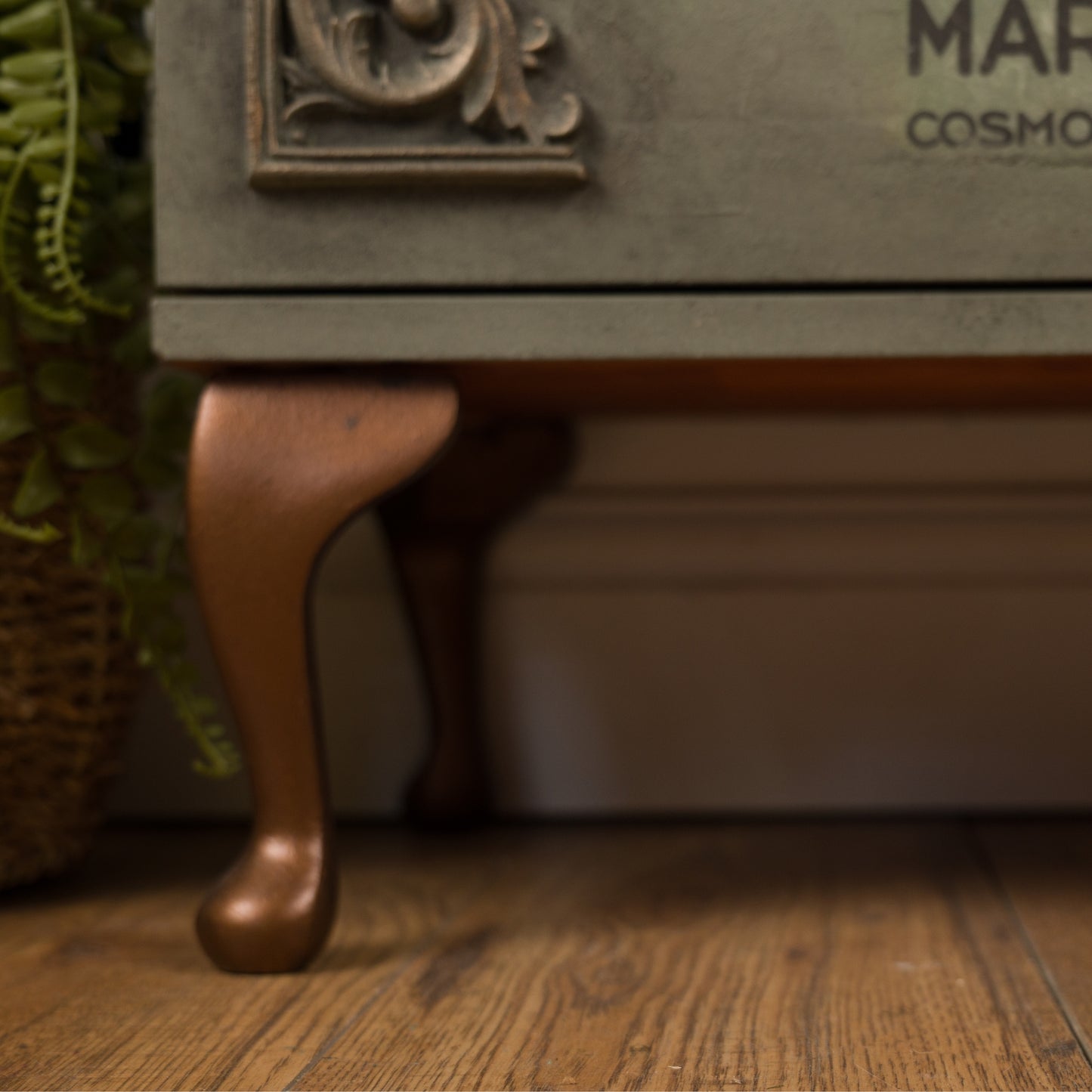 Vintage Cabinet | Hand-Painted Marion Davies Media Stand | Upcycled Furniture