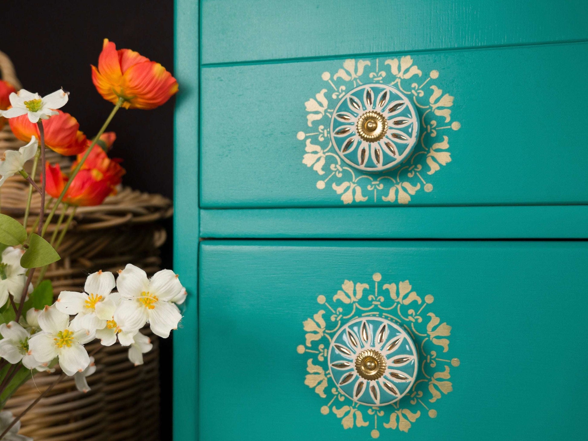 Vintage Upcycled MCM Mid Century Lebus Chest of Drawers