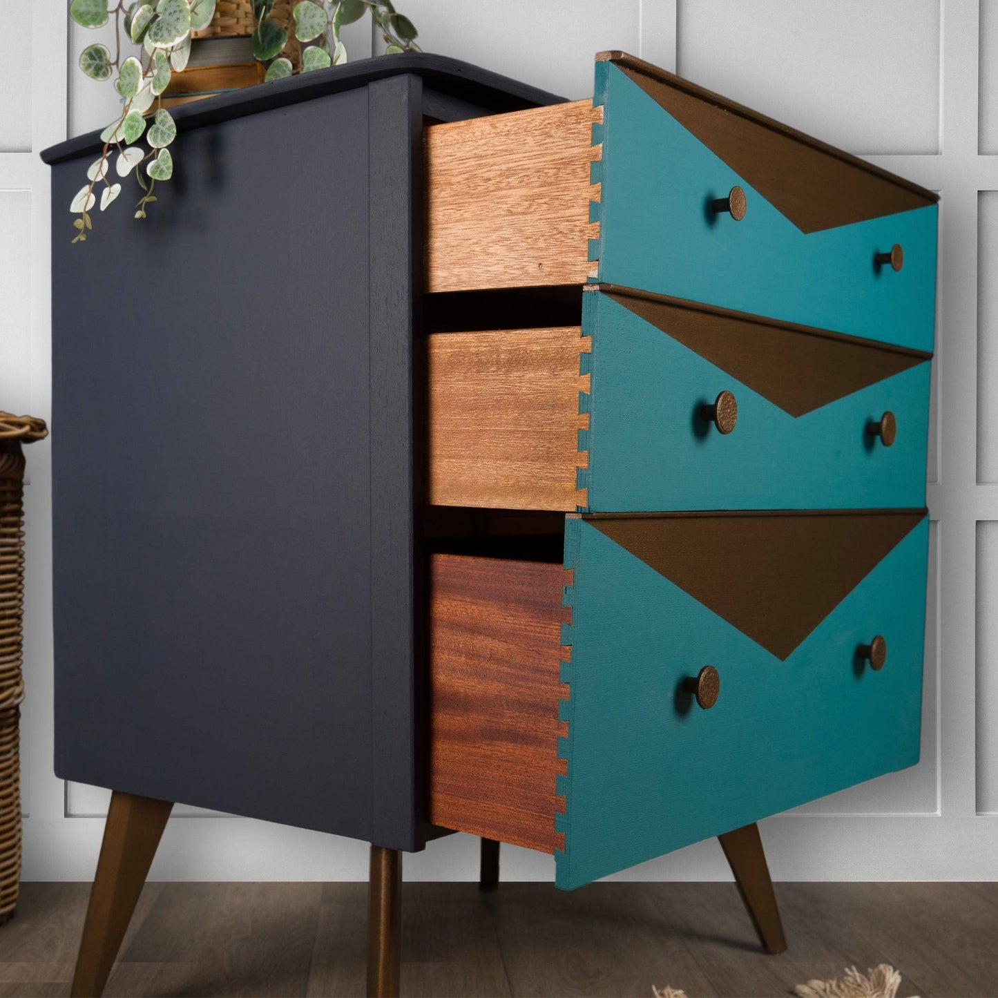 Vintage Upcycled MCM Mid Century Chest of Drawers