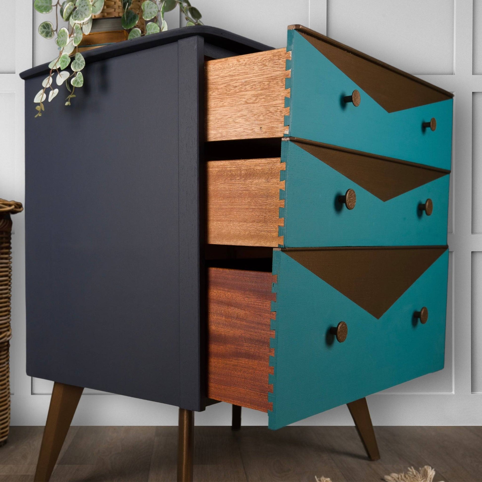 Vintage Upcycled MCM Mid Century Chest of Drawers