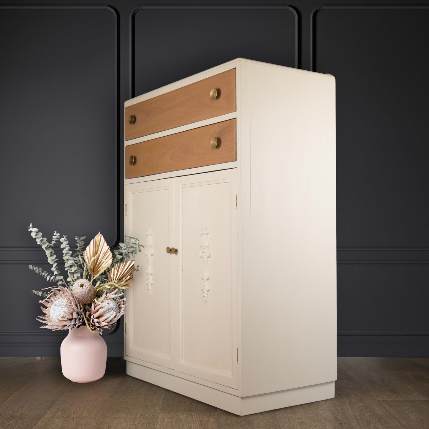 Vintage Upcycled Utility Cabinet Tallboy