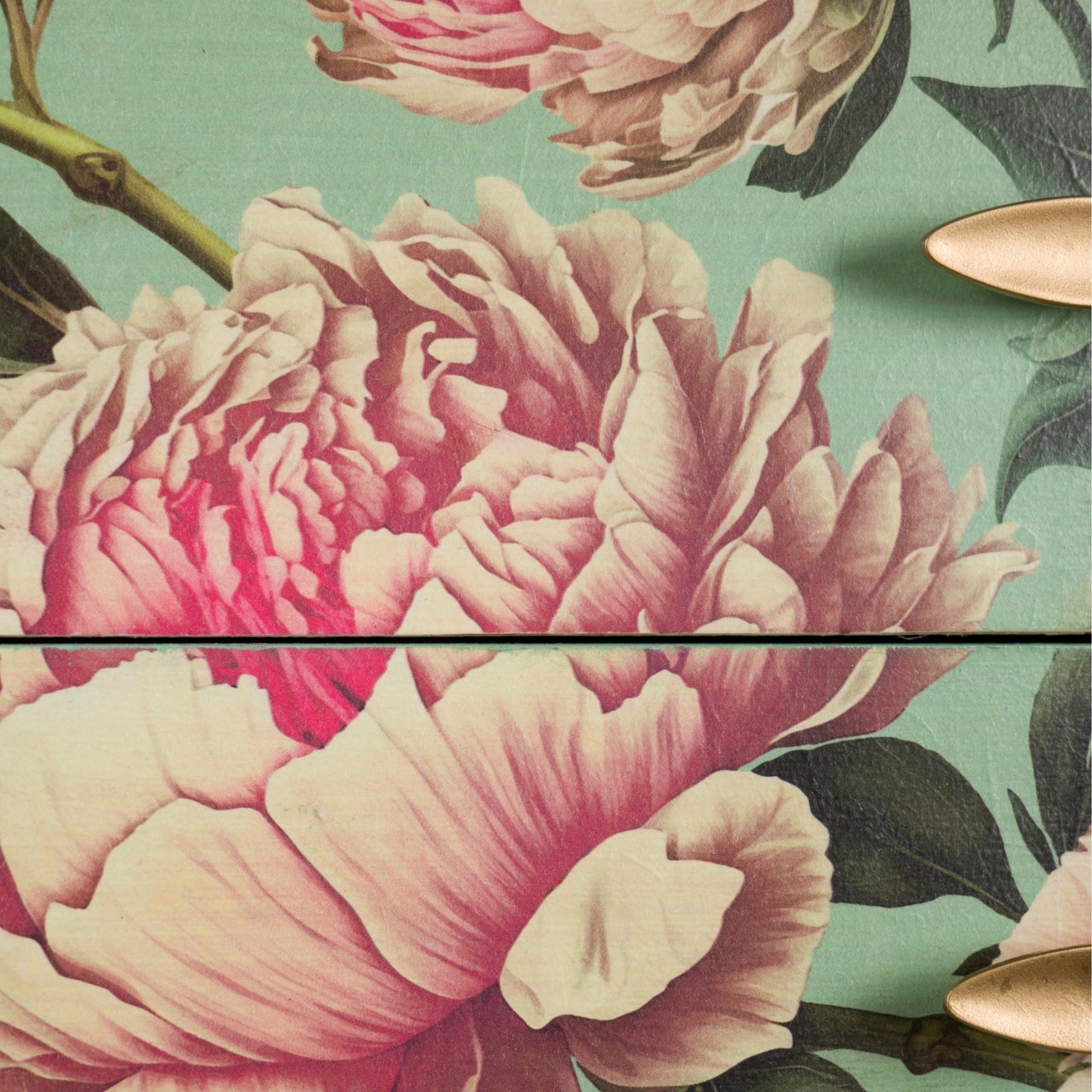 Hand-Painted Vintage Chest of Drawers | Mint Green & Floral Design | Upcycled Furniture