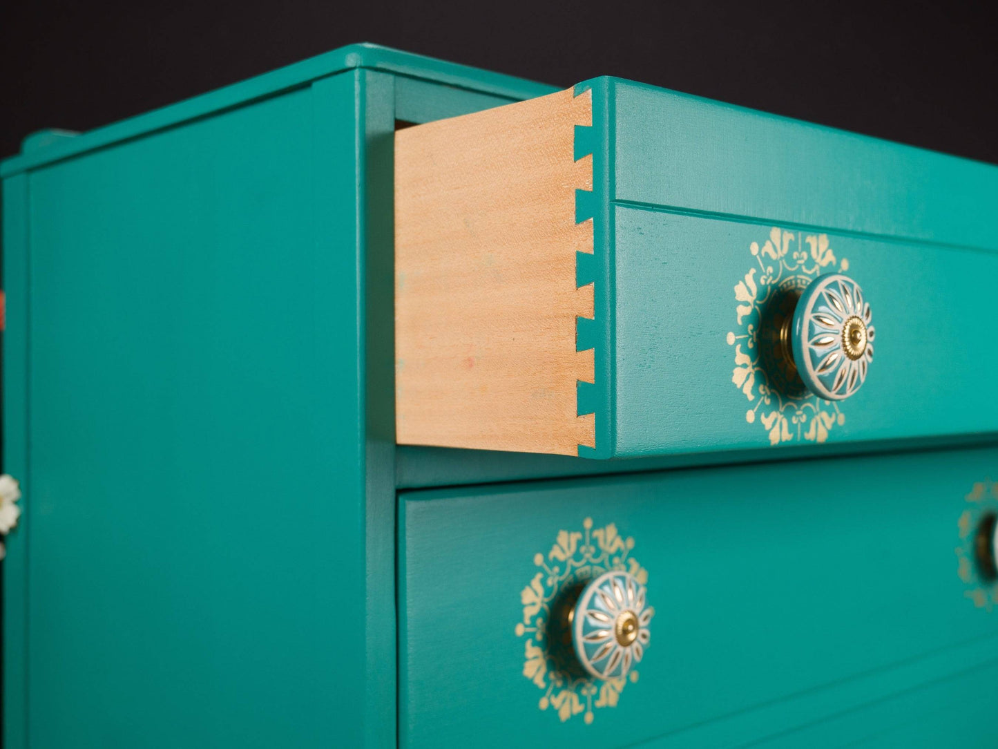 Vintage Upcycled MCM Mid Century Lebus Chest of Drawers