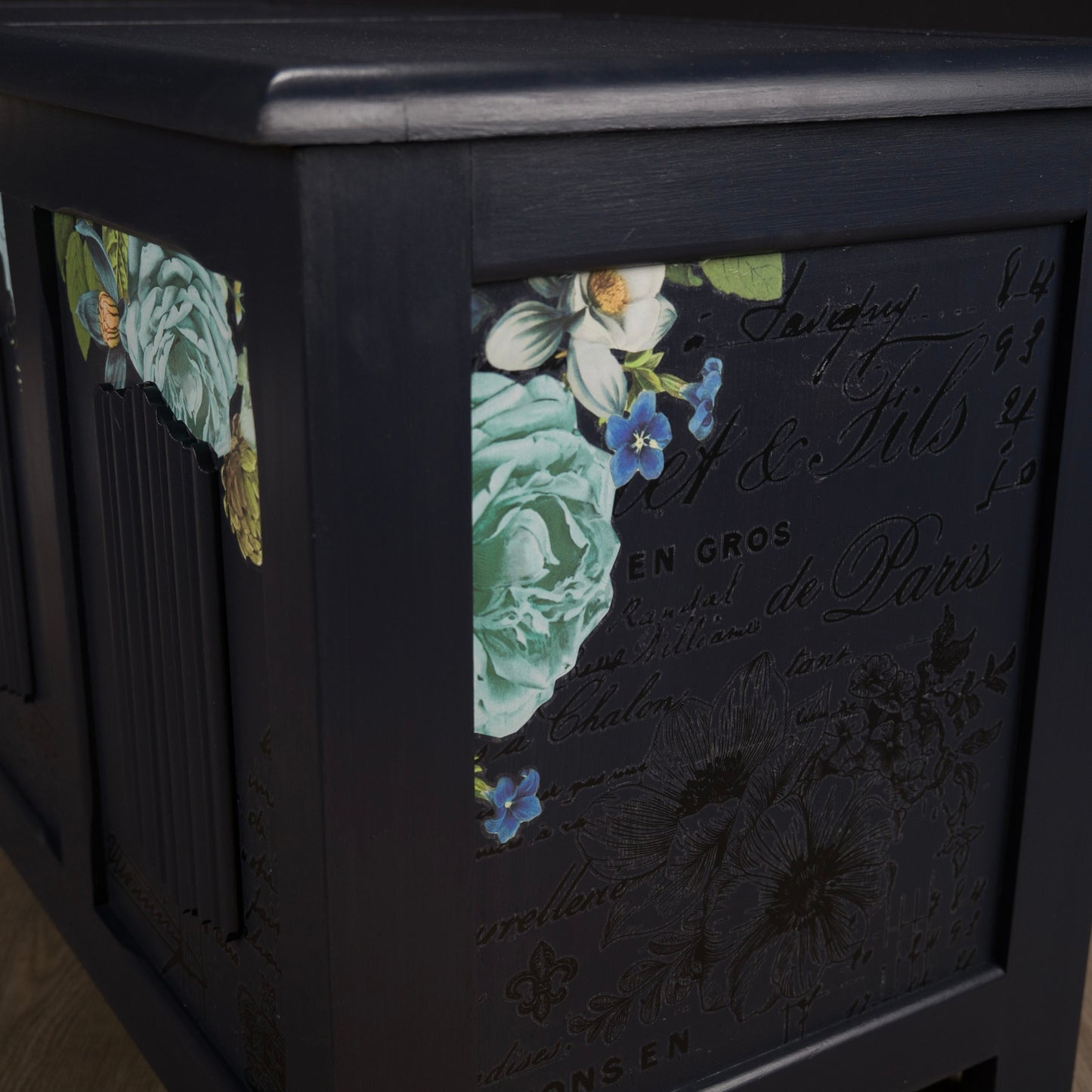 Vintage Upcycled Painted Oak Blanket Box