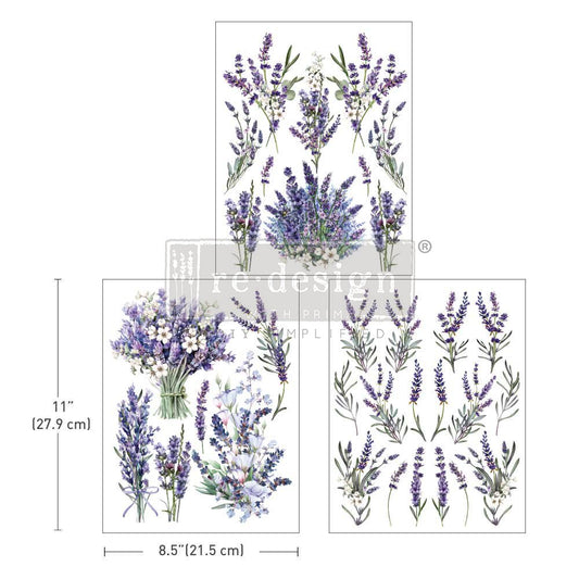 Lavender Bunch Middy Transfer - ReDesign with Prima - 3 sheets each 8.5"x11" Middy Transfer - ReDesign with Prima - 3 sheets each 8.5"x11"